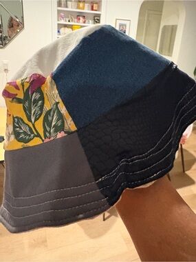 Refried Upcycled Floral Wide Brim Sun Hat - Patchwork Pink & Green